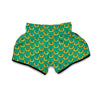 Gold Horseshoe And Green Print Pattern Muay Thai Boxing Shorts-grizzshop