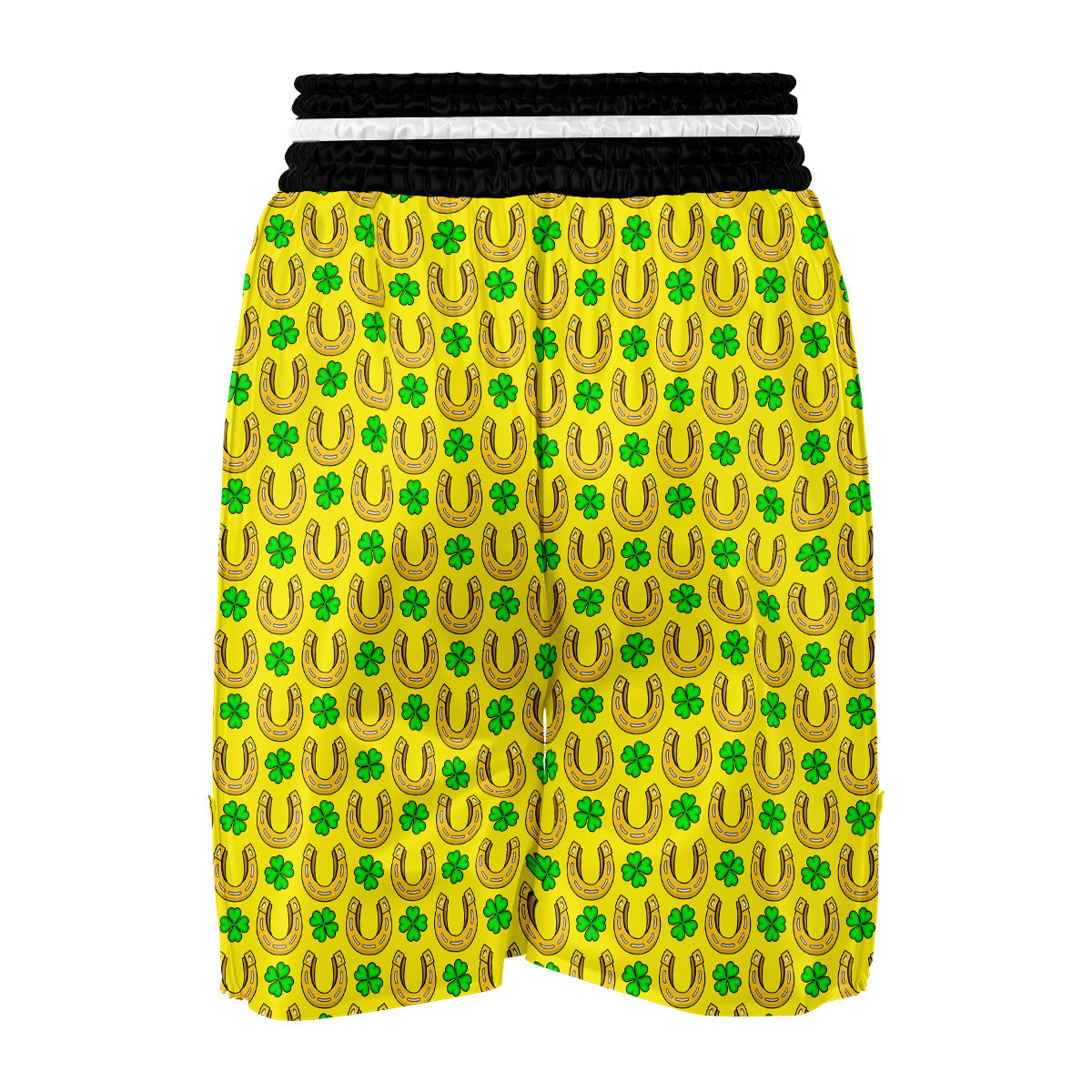 Gold Horseshoe Yellow Print Pattern Boxing Shorts-grizzshop