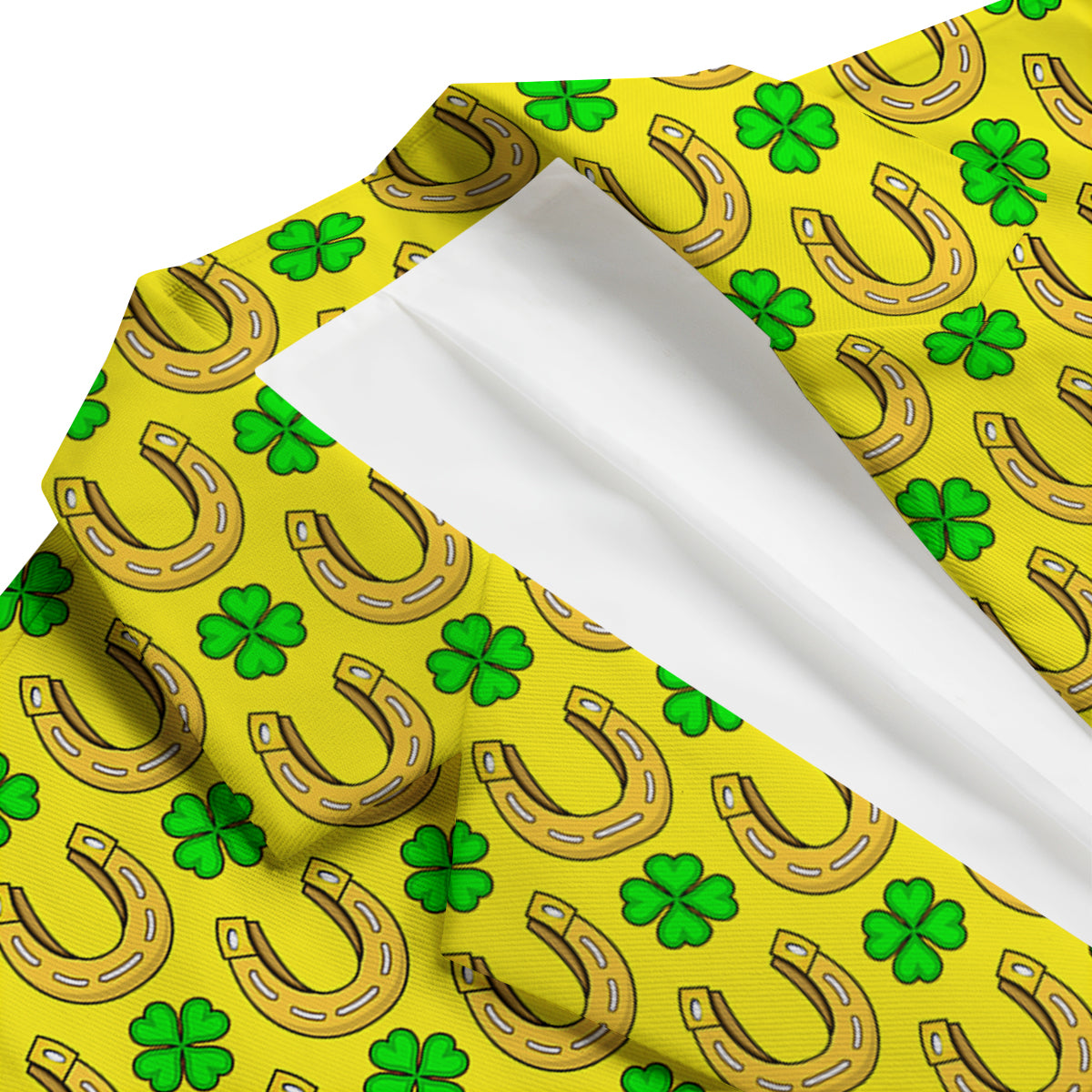 Gold Horseshoe Yellow Print Pattern Men's Blazer-grizzshop