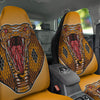 Gold King Cobra Snake Head Print Car Seat Covers-grizzshop