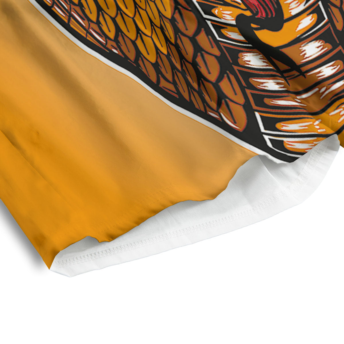 Gold King Cobra Snake Head Print Men's Athletic Shorts
