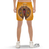 Gold King Cobra Snake Head Print Men's Gym Shorts-grizzshop