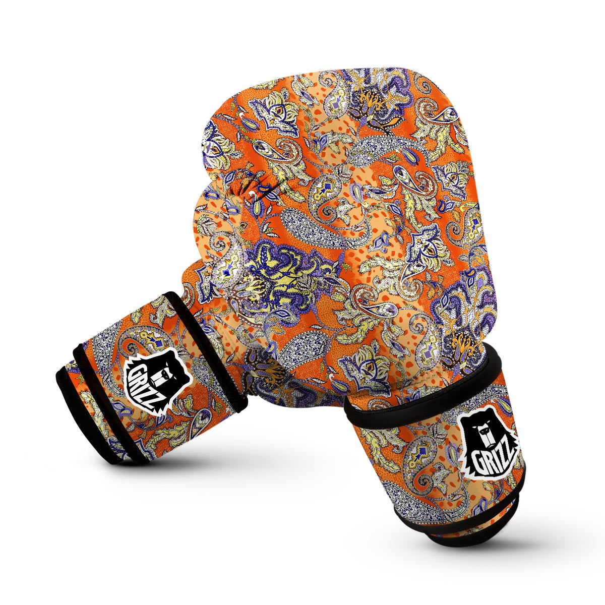 Gold Paisley Boxing Gloves-grizzshop