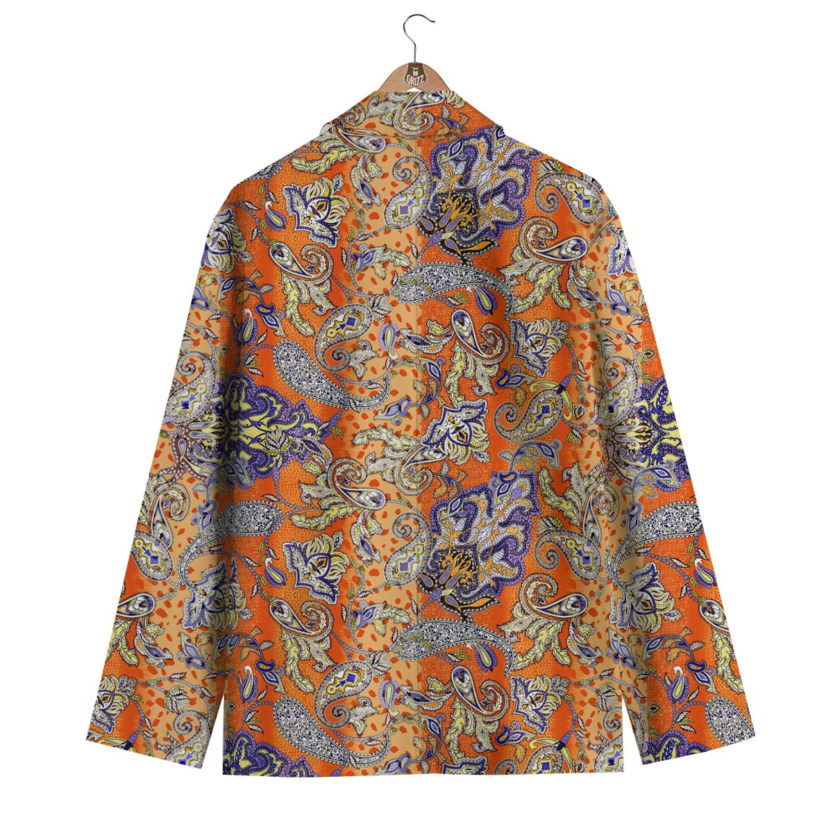 Gold Paisley Men's Blazer-grizzshop