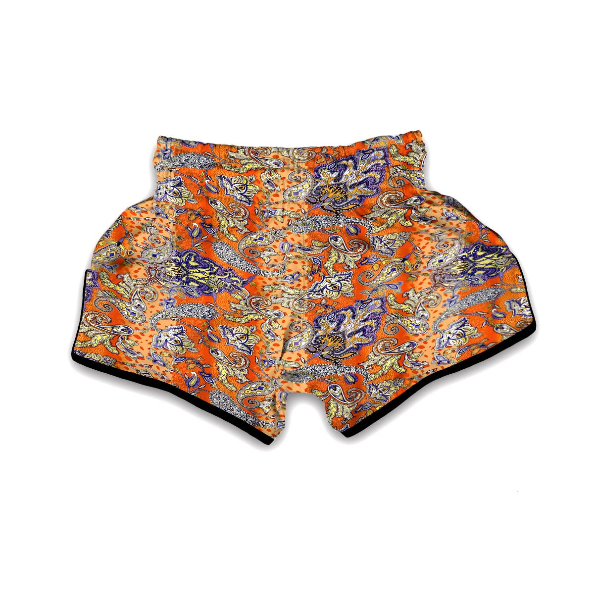 Gold Paisley Muay Thai Boxing Shorts-grizzshop