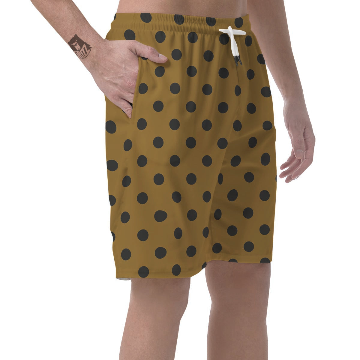 Gold Polka Dot Men's Shorts-grizzshop