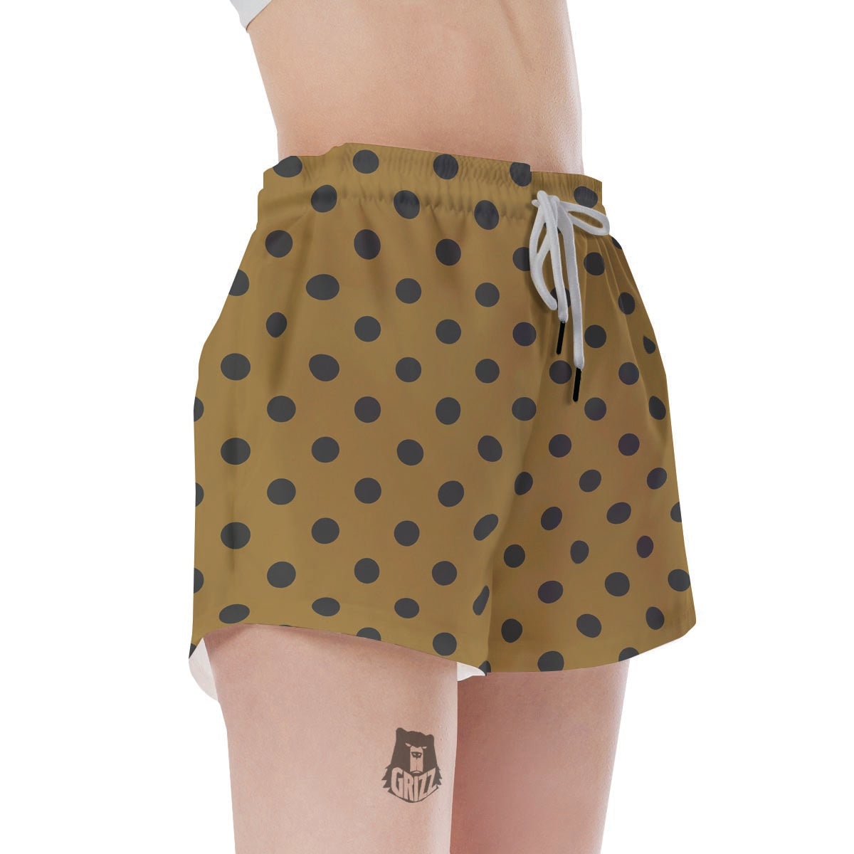 Gold Polka Dot Women's Shorts-grizzshop