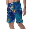 Gold Sapphire Marble Men's Shorts-grizzshop