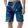 Gold Sapphire Marble Men's Shorts-grizzshop