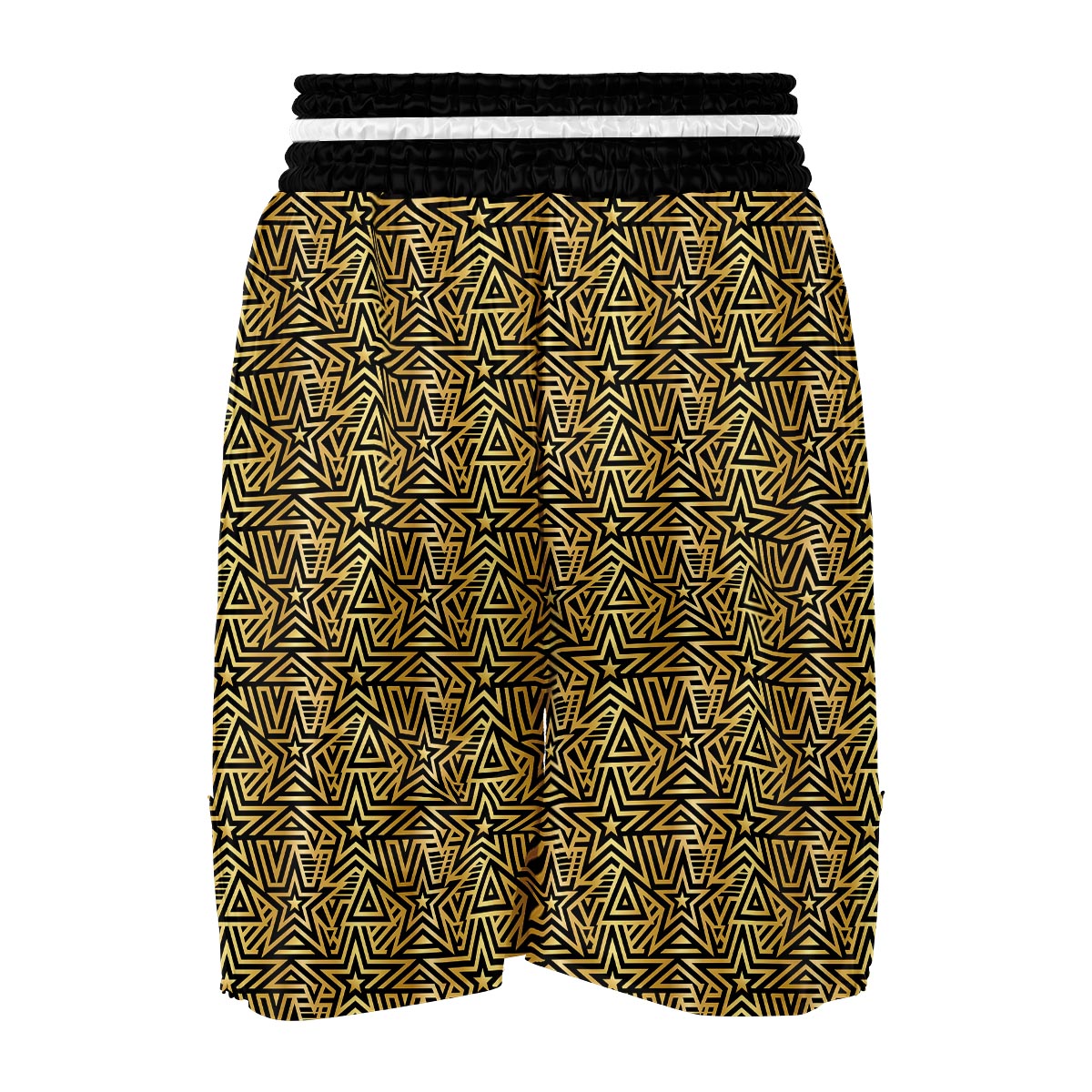 Gold Star Pattern Print Boxing Shorts-grizzshop