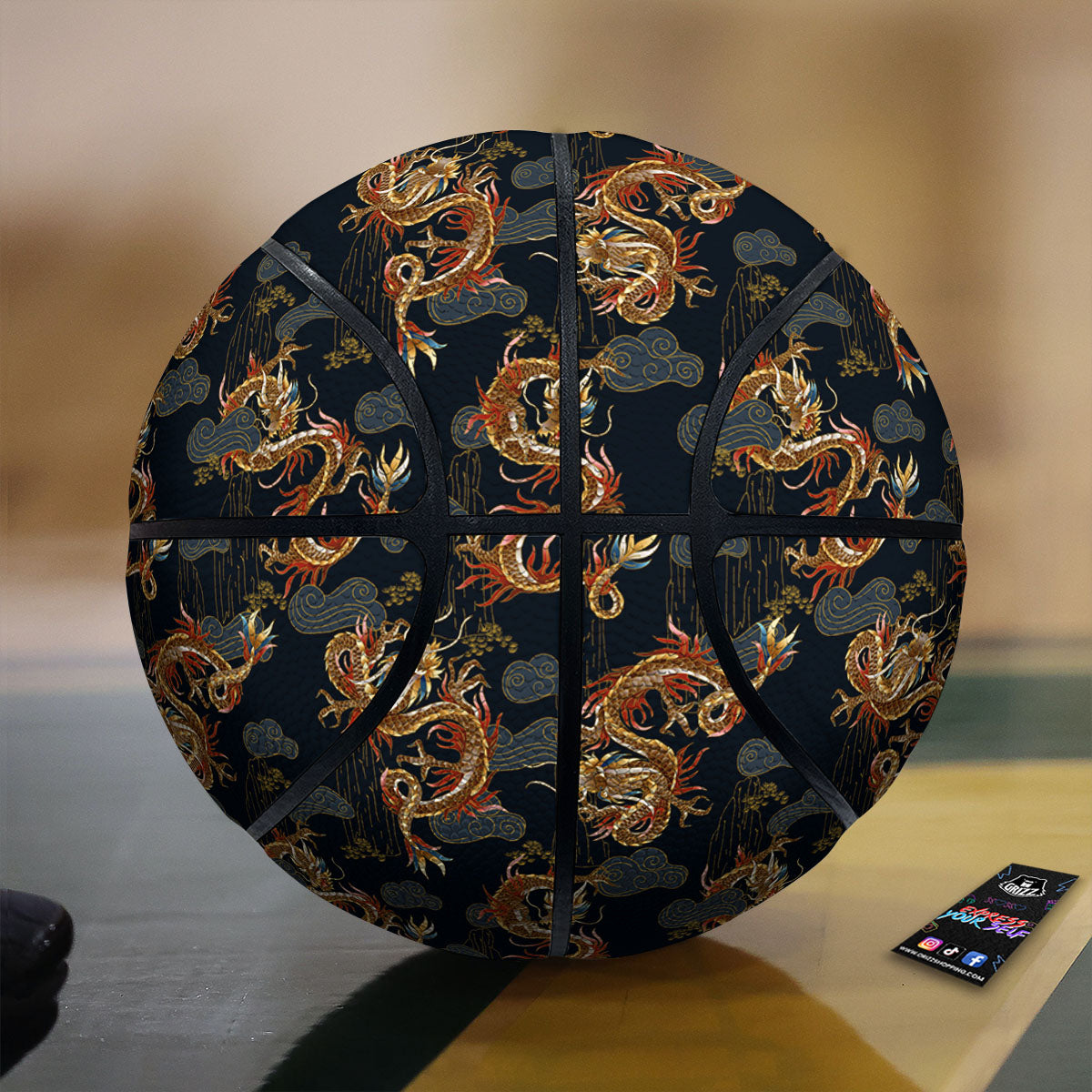 Hippie Sign Peace Flower Print Pattern Basketball