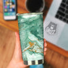 Golden And Green Marble Textue Print Tumbler-grizzshop