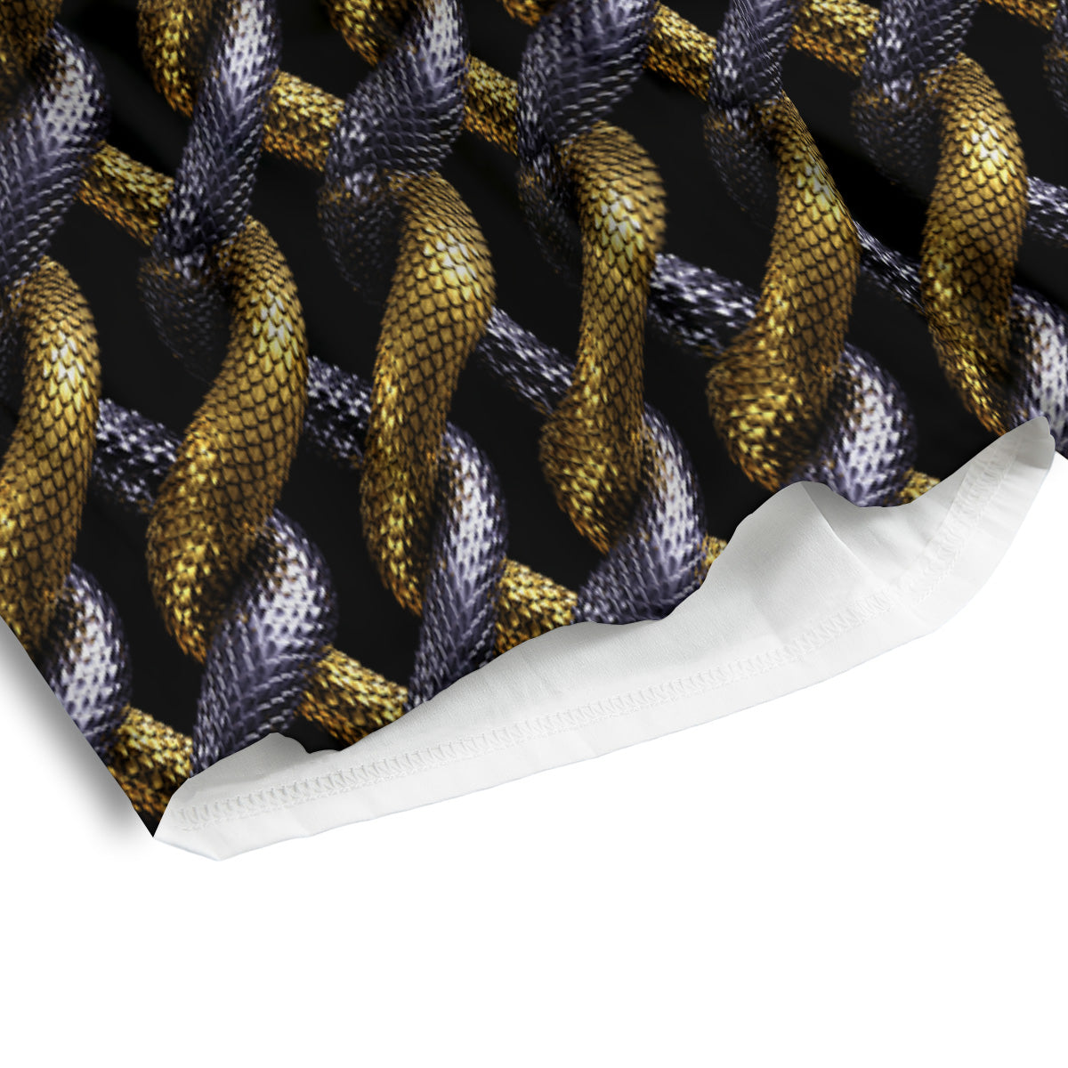 Golden And Silver Snakes 3D Print Pattern Men's Athletic Shorts