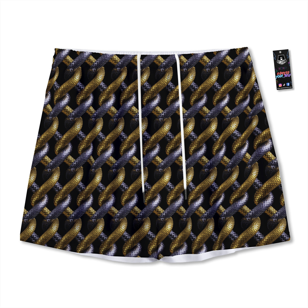 Knitted Flower Print Pattern Mesh Shorts