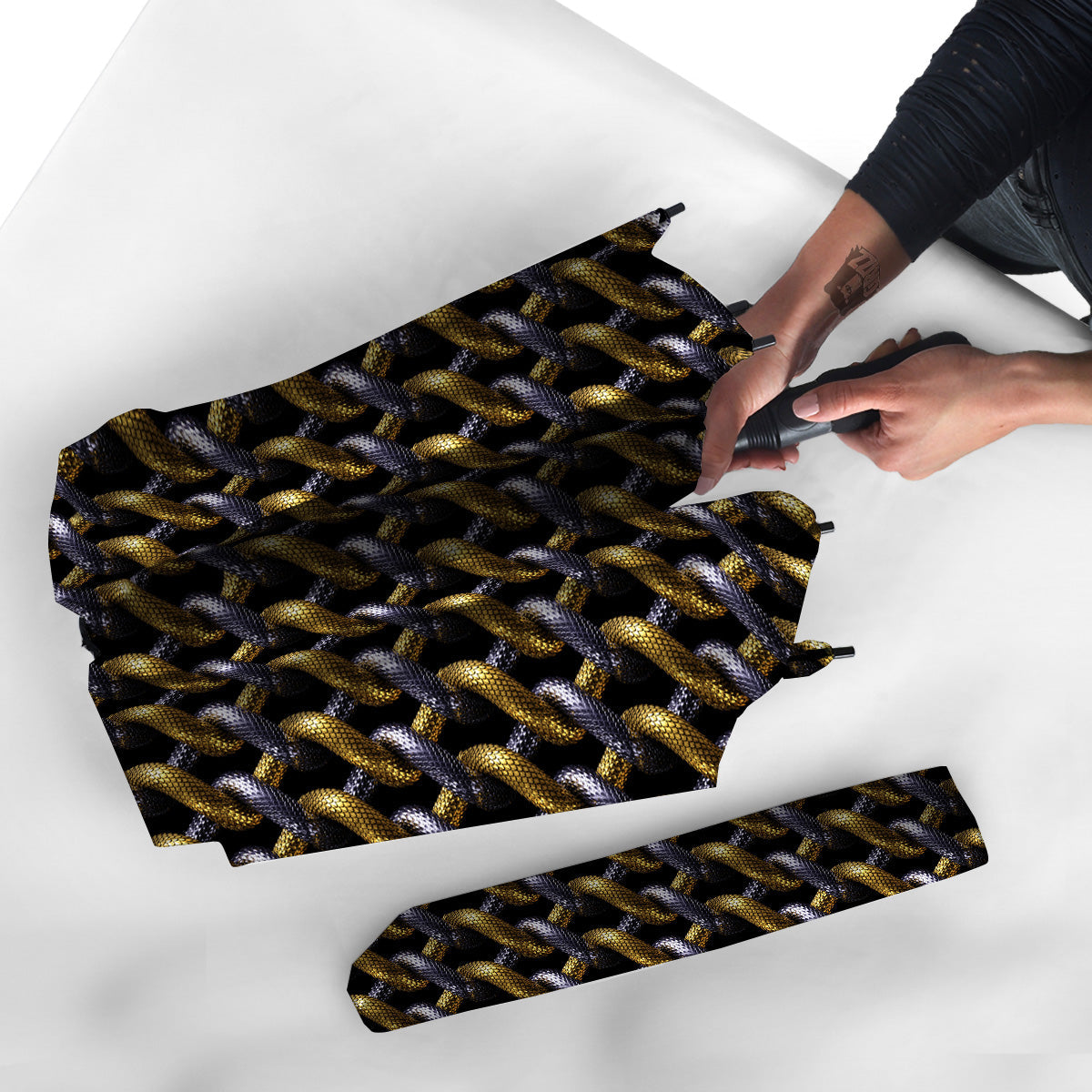 Golden And Silver Snakes 3D Print Pattern Umbrella-grizzshop