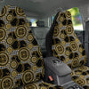 Golden Baroque And Black Houndstooth Print Pattern Car Seat Covers-grizzshop