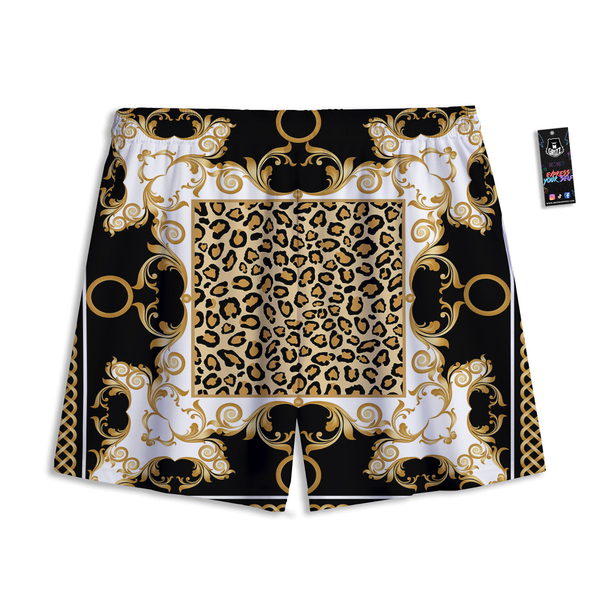 Knitted Geometric Xmas Print Pattern Mesh Shorts