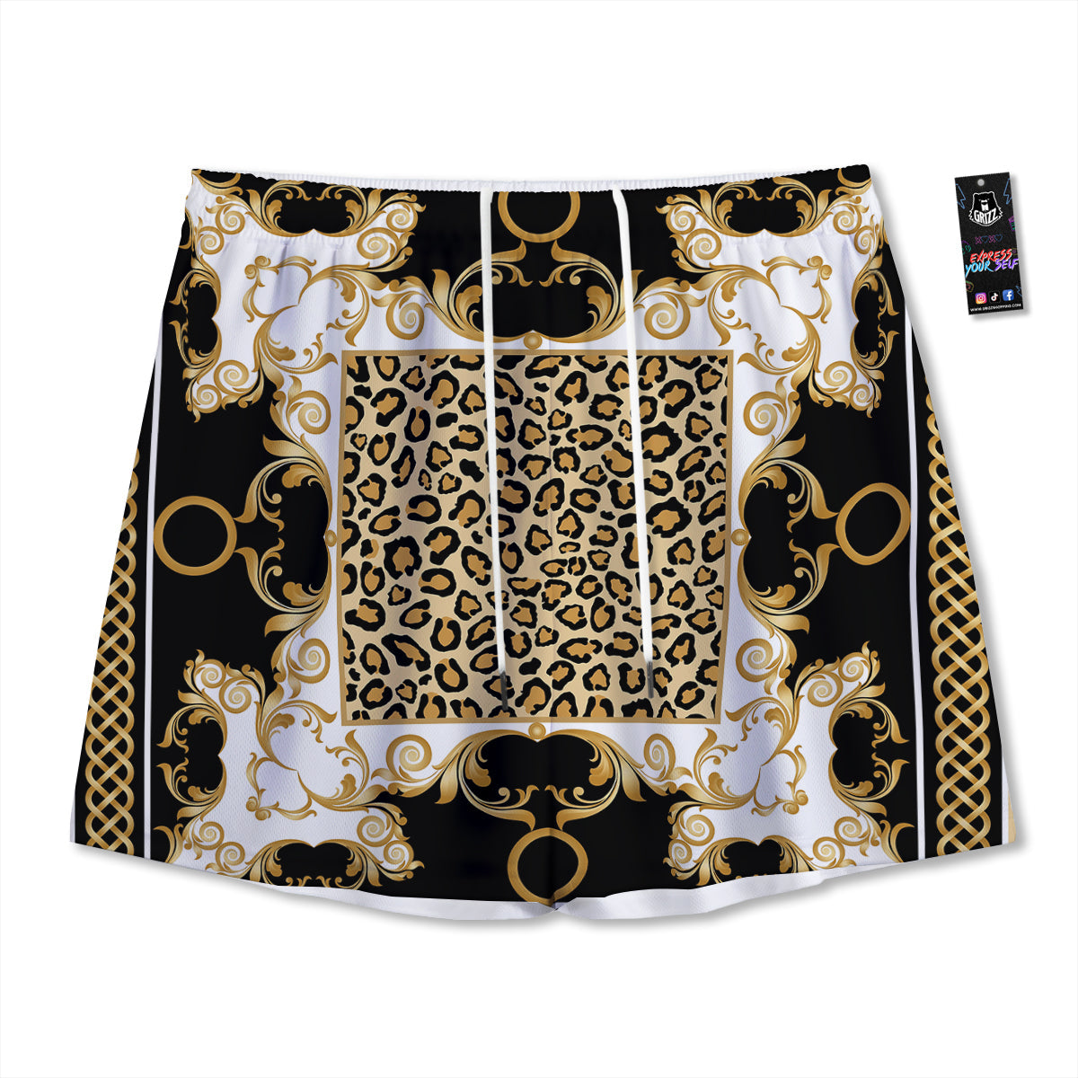 Knitted Geometric Xmas Print Pattern Mesh Shorts