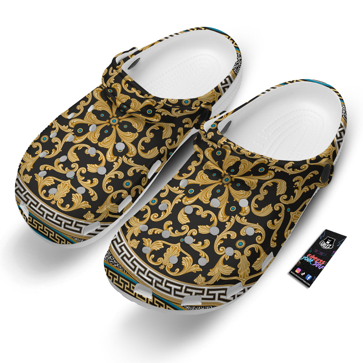 Golden Baroque Leopard Skin Print Clog-grizzshop