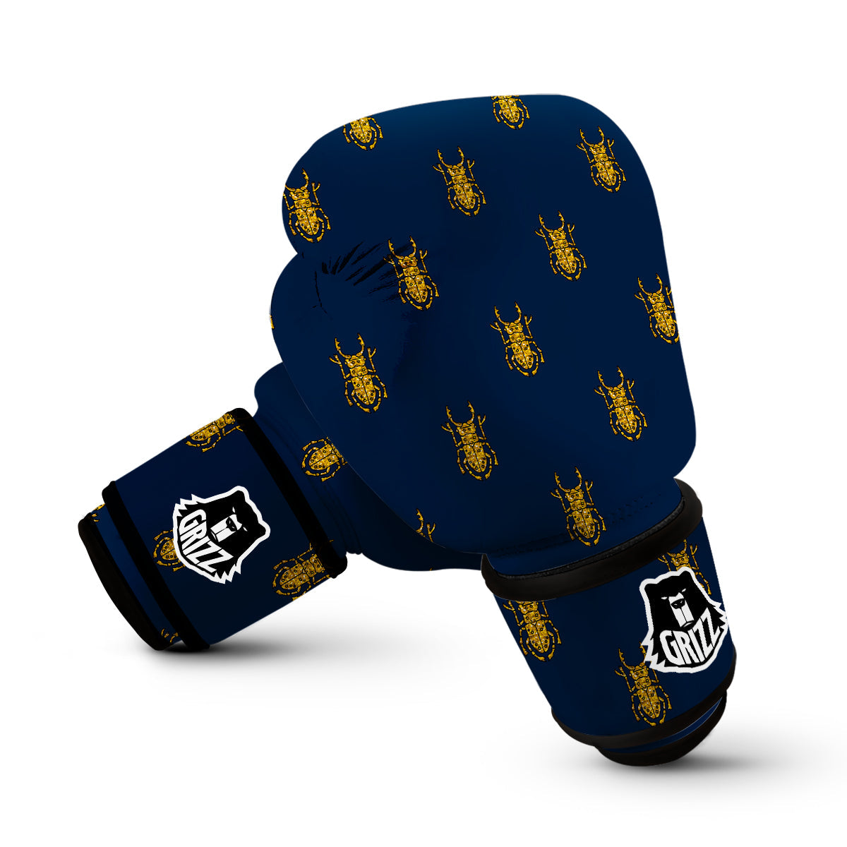 Golden Bug Pattern Print Boxing Gloves-grizzshop