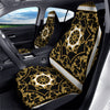 Golden Floral Baroque Black White Print Car Seat Covers-grizzshop