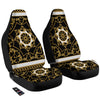 Golden Floral Baroque Black White Print Car Seat Covers-grizzshop