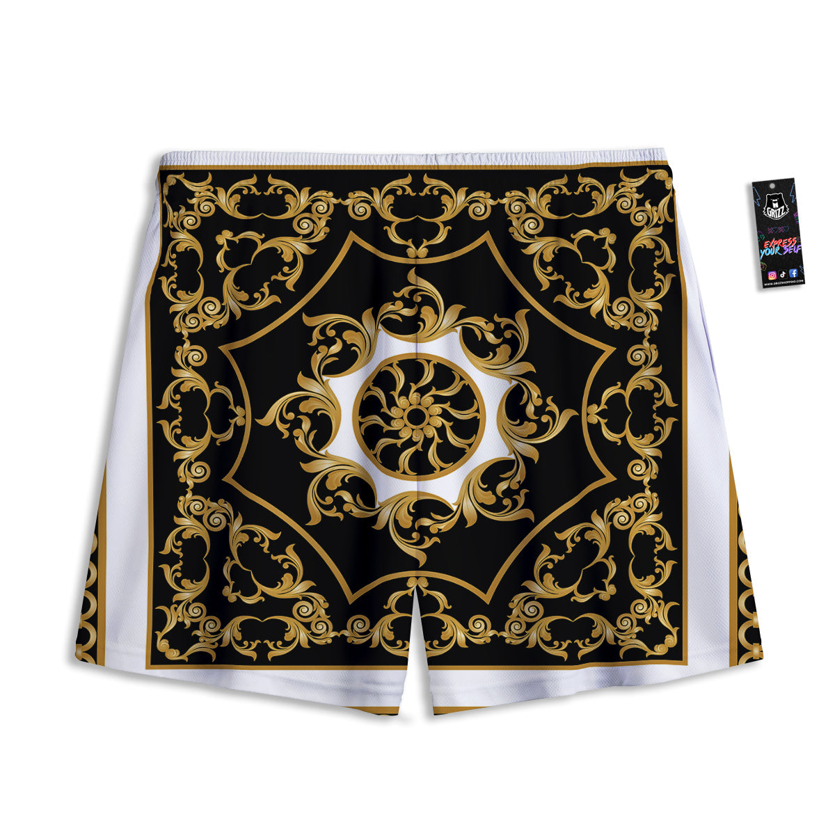 Knot Cross Gold Celtic Print Mesh Shorts