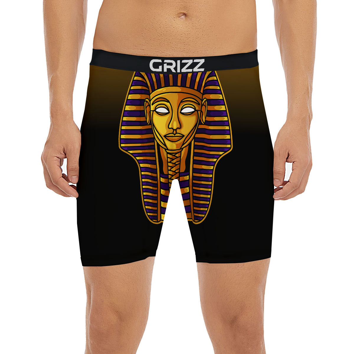 Golden Pharaoh Egyptian Print Boxer Briefs-grizzshop
