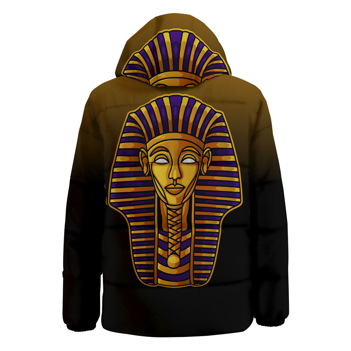 Golden Pharaoh Egyptian Print Down Jacket-grizzshop