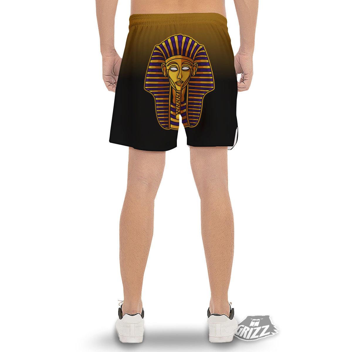 Golden Pharaoh Egyptian Print Men's Gym Shorts-grizzshop