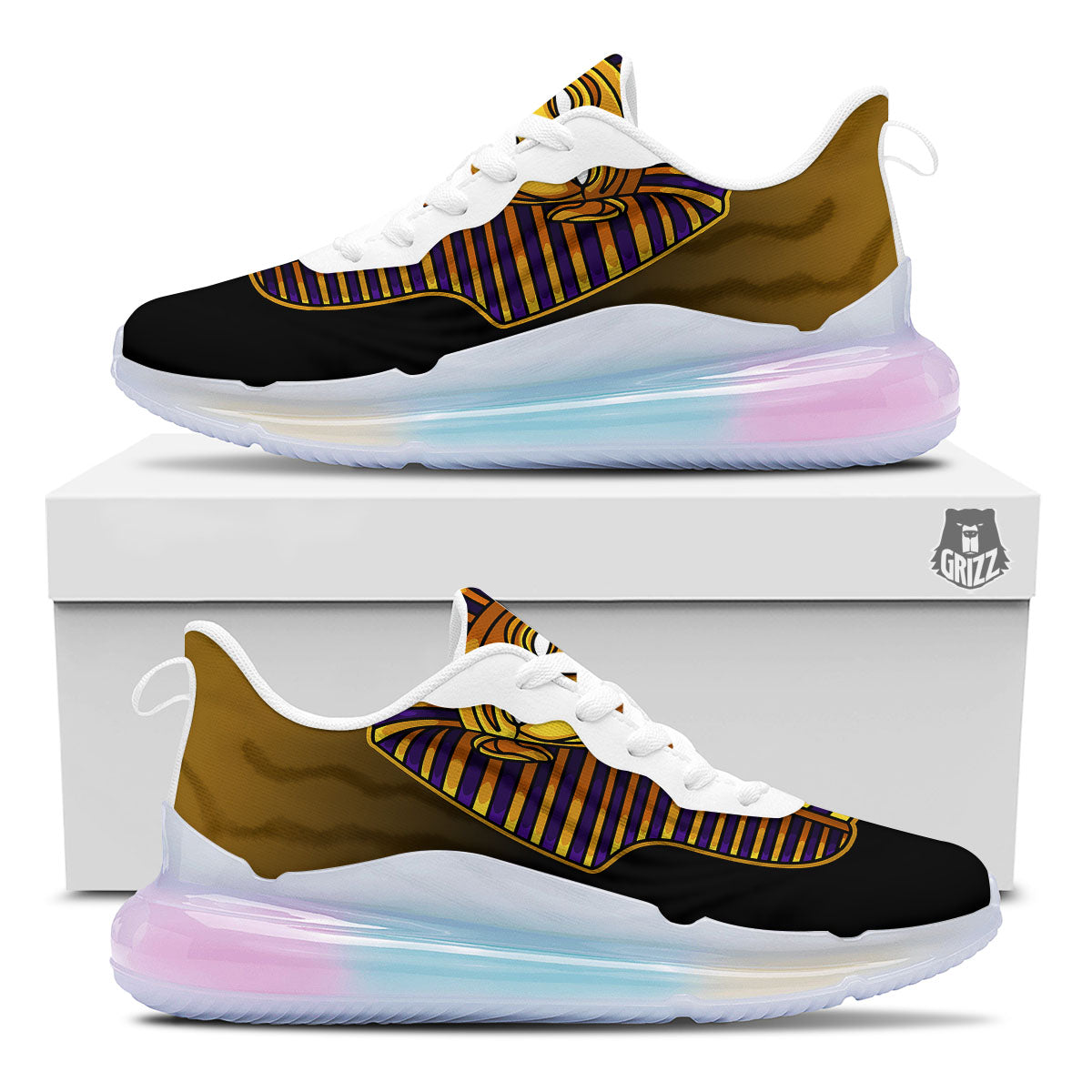 Golden Pharaoh Egyptian Print Running Sneakers-grizzshop