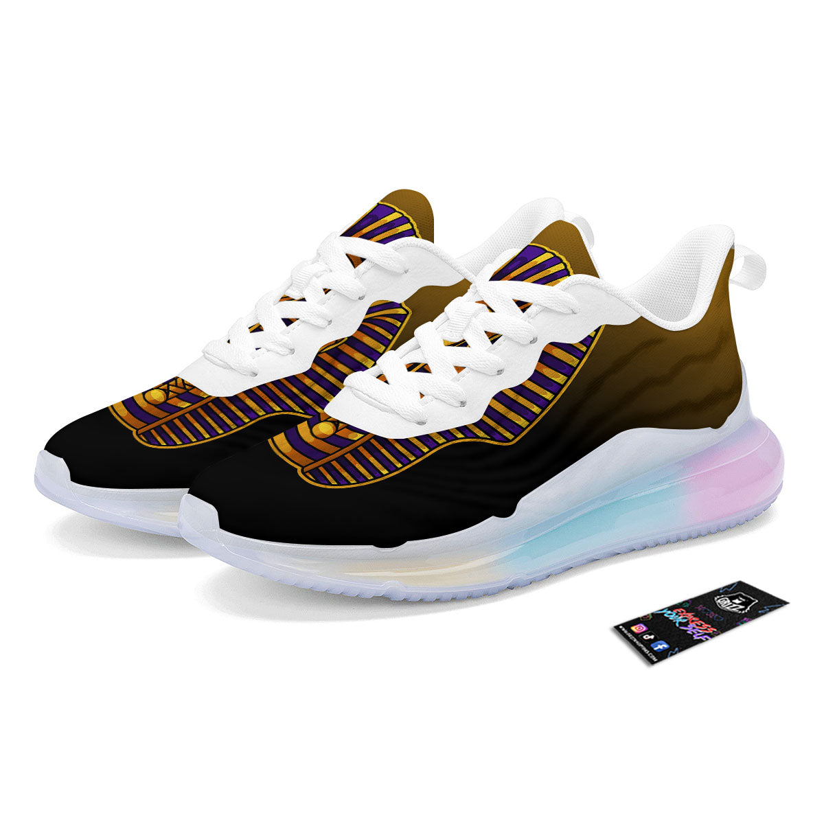 Golden Pharaoh Egyptian Print Running Sneakers-grizzshop
