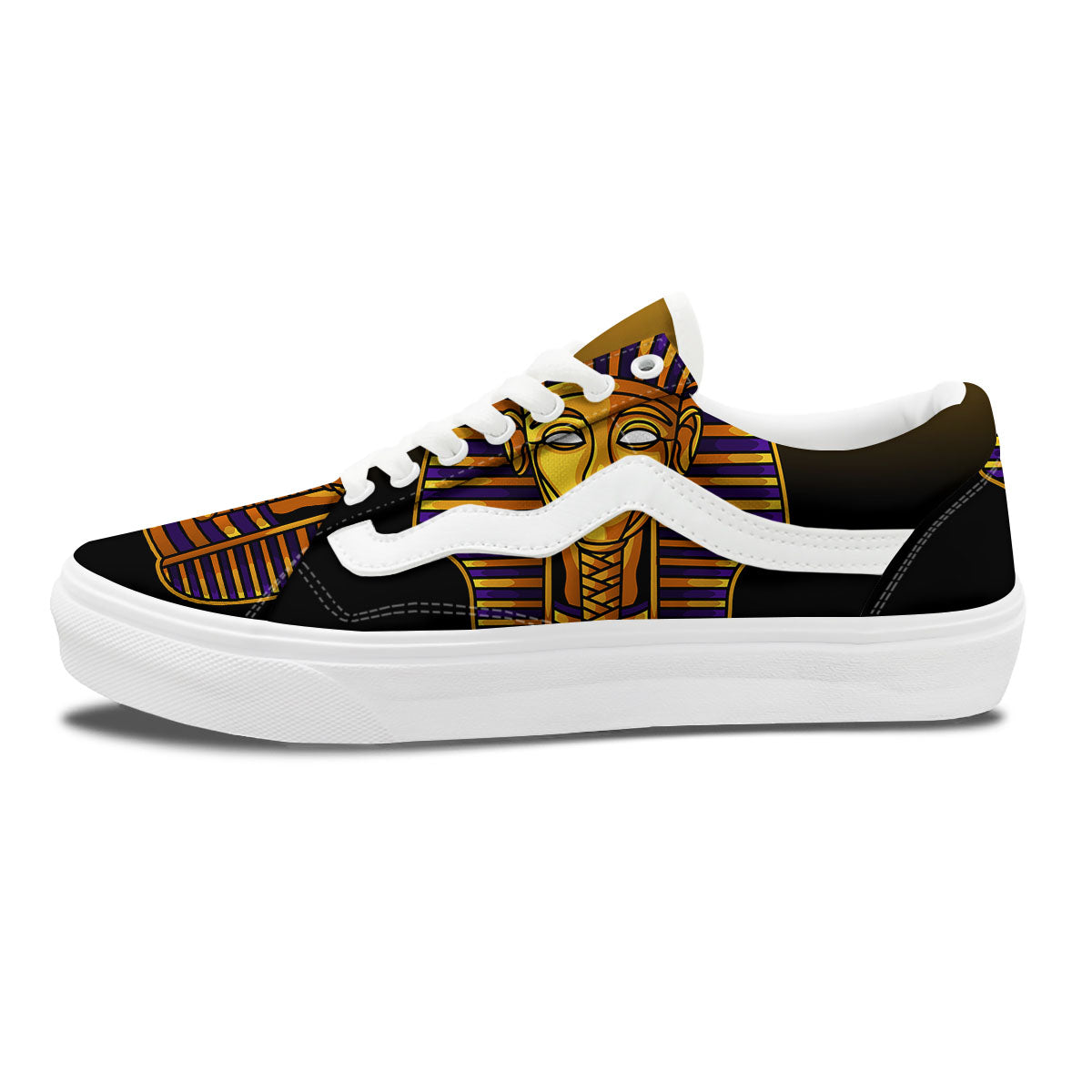 Golden Pharaoh Egyptian Print Skate Shoes-grizzshop