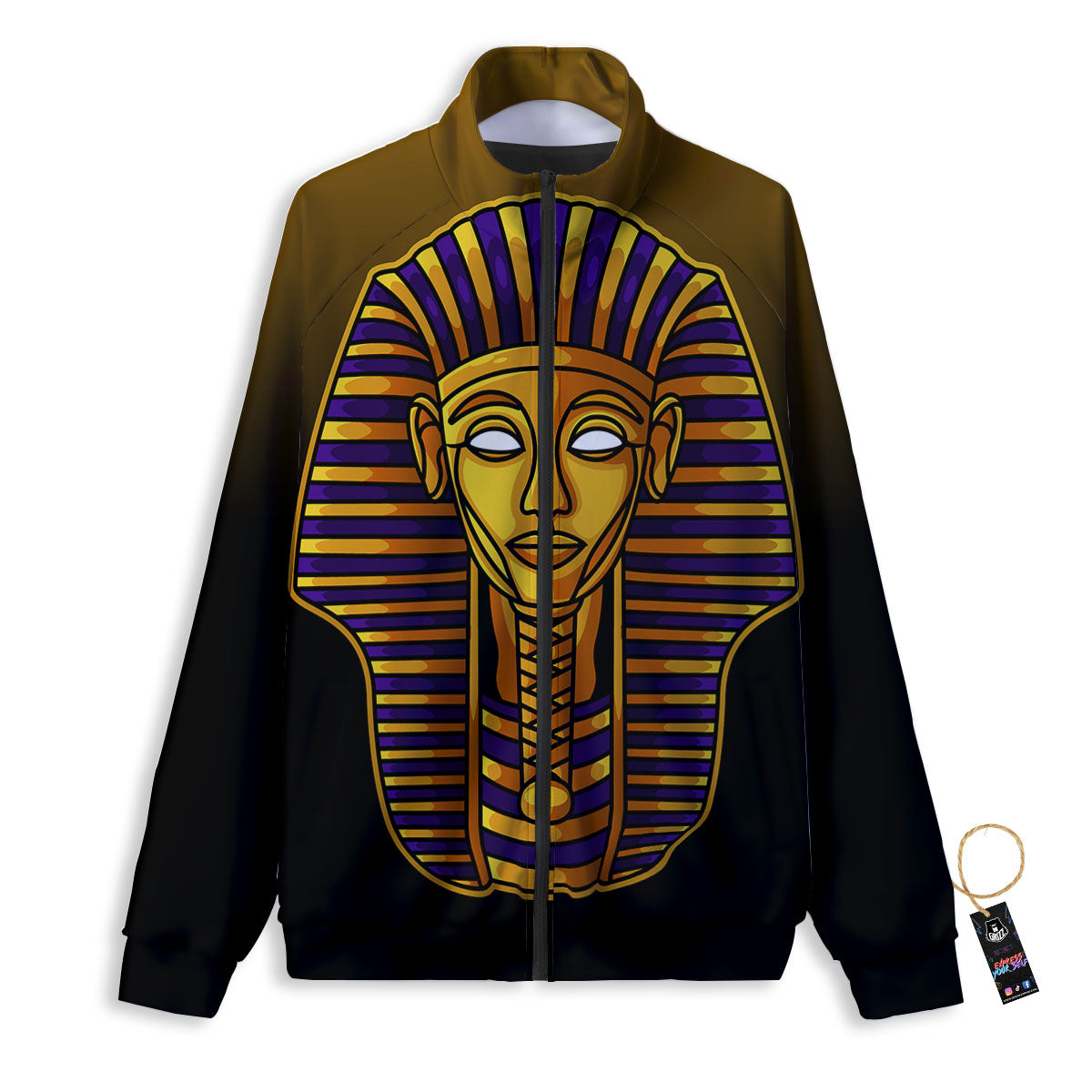 Golden Pharaoh Egyptian Print Track Jacket-grizzshop