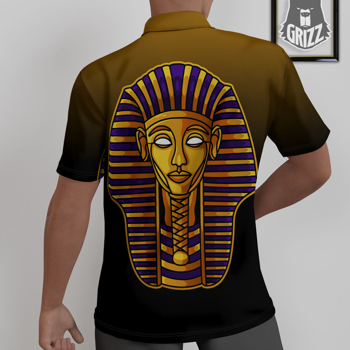 Golden Pharaoh Egyptian Print Untucked Shirts-grizzshop