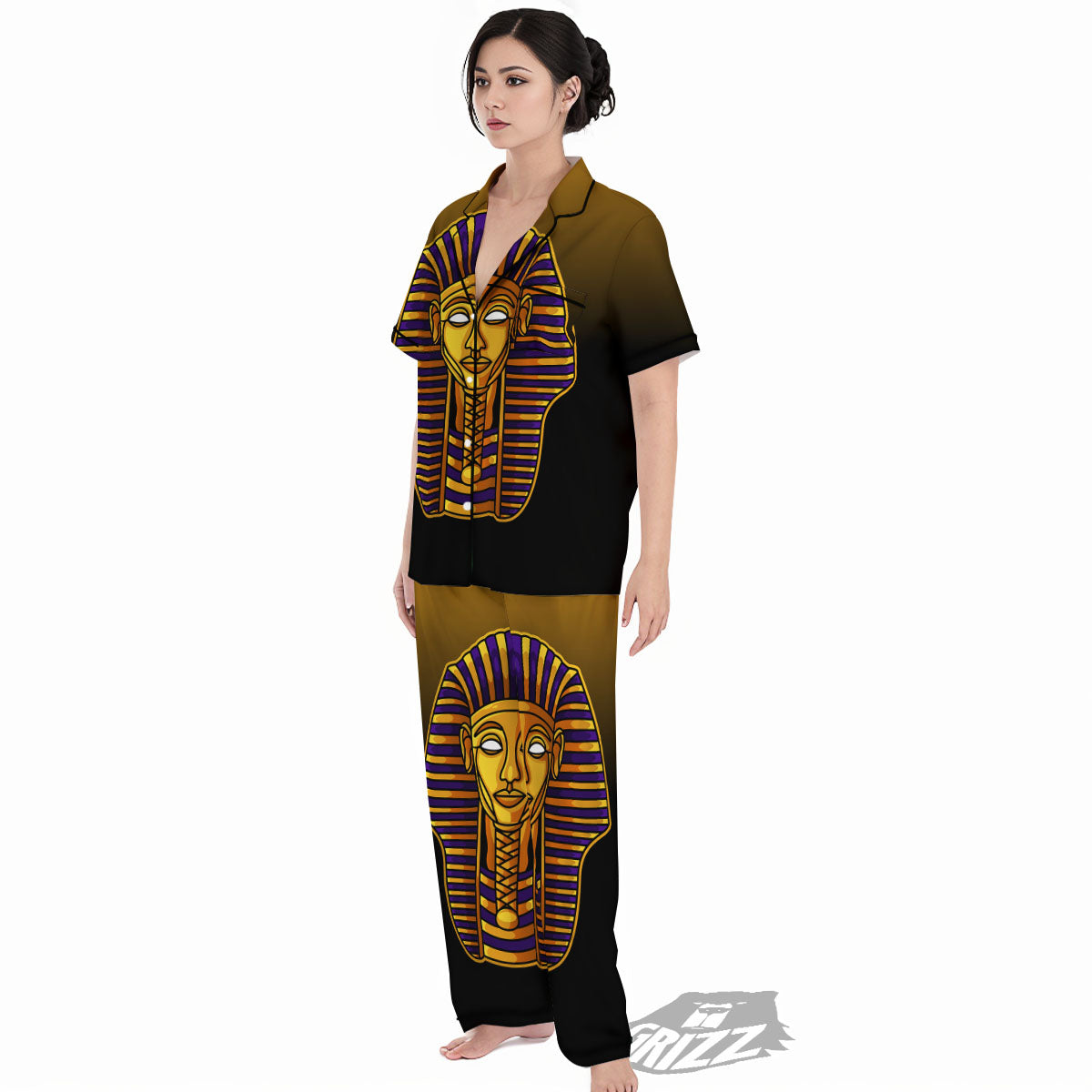 Golden Pharaoh Egyptian Print Women's Pajamas Set-grizzshop