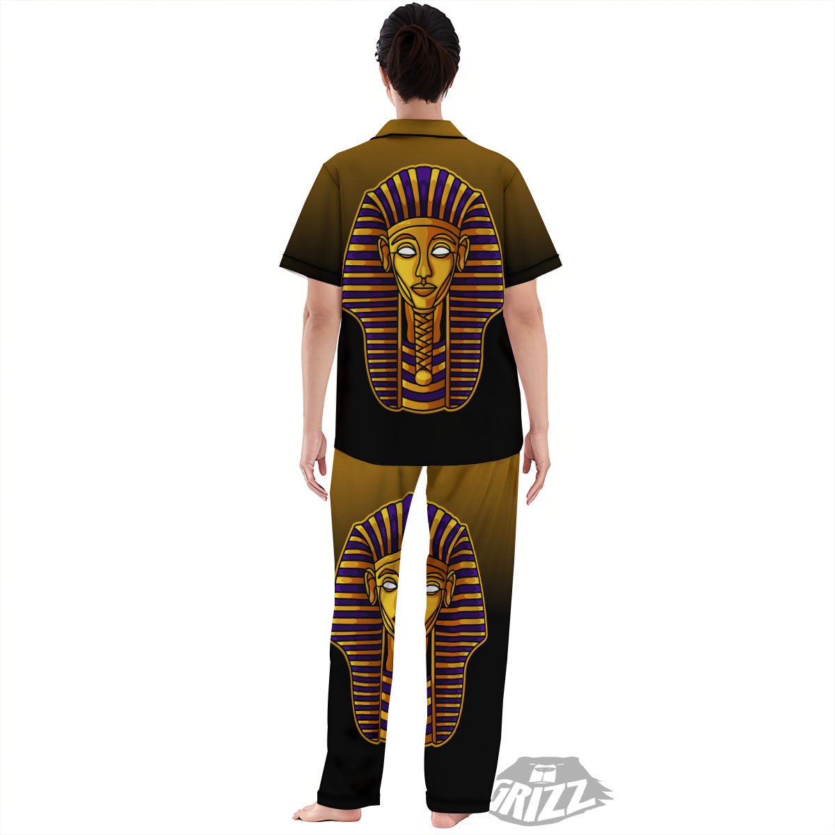 Golden Pharaoh Egyptian Print Women's Pajamas Set-grizzshop