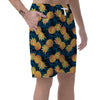 Golden Pineapple Edm Hawaiian Print Men's Shorts-grizzshop