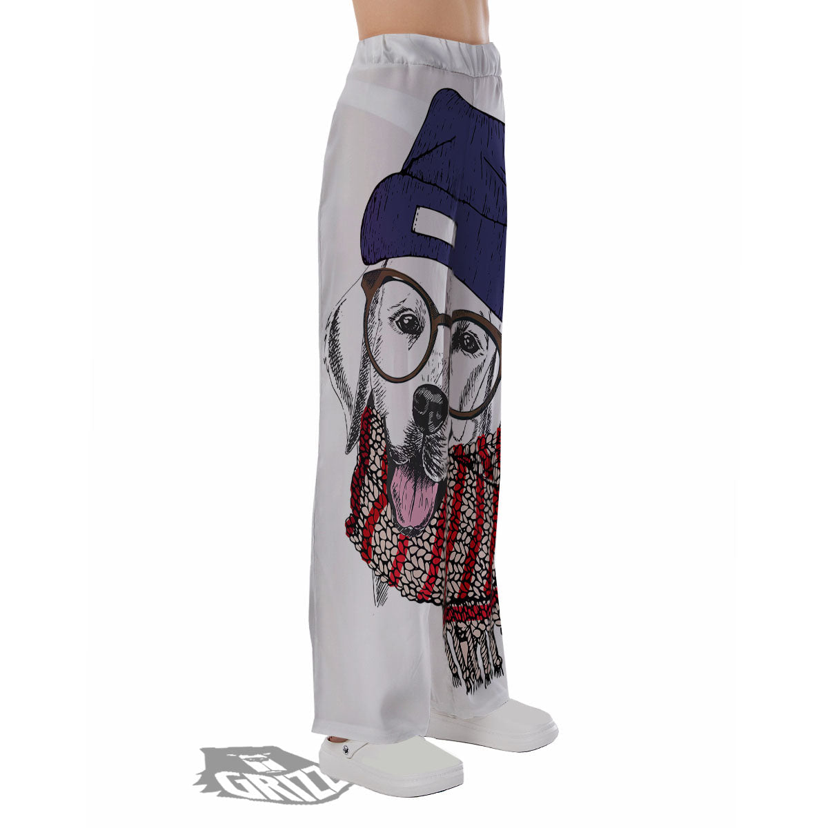 Golden Retriever Hipster Print Pajama Pants-grizzshop