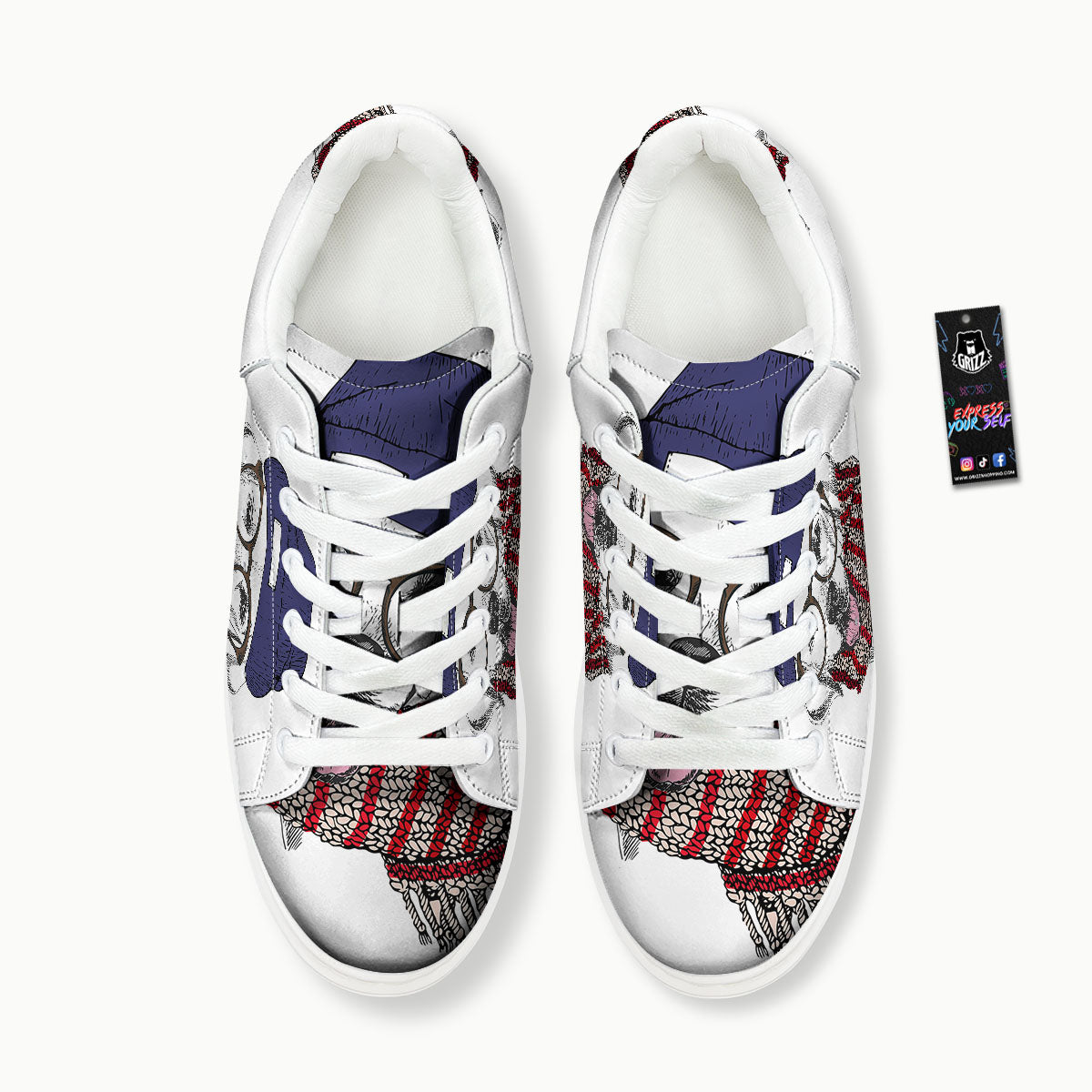 Golden Retriever Hipster Print Platform Shoes-grizzshop