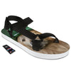 Golden Retriever Patrick's Day Print Black Open Toe Sandals-grizzshop