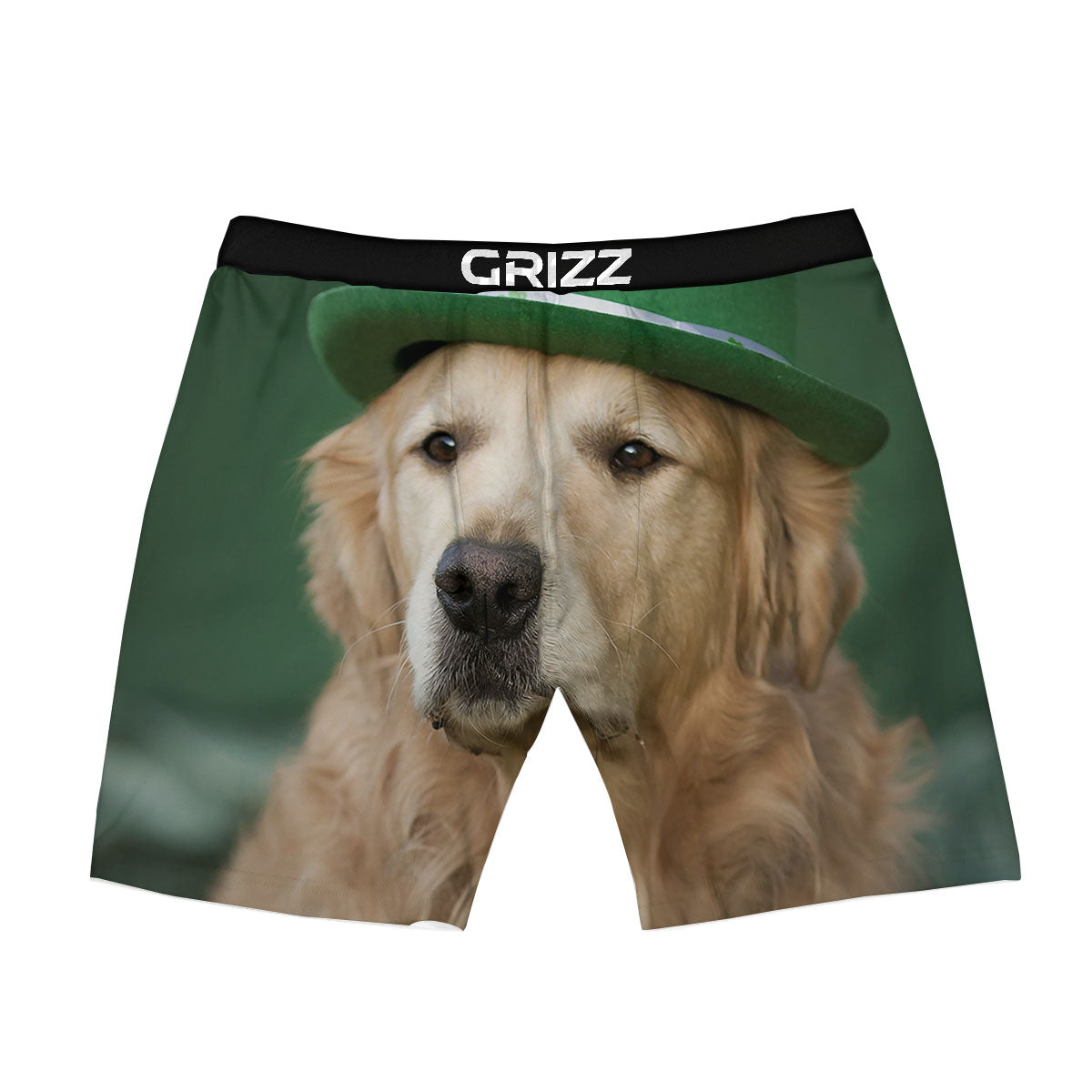 Golden Retriever Patrick's Day Print Boxer Briefs-grizzshop