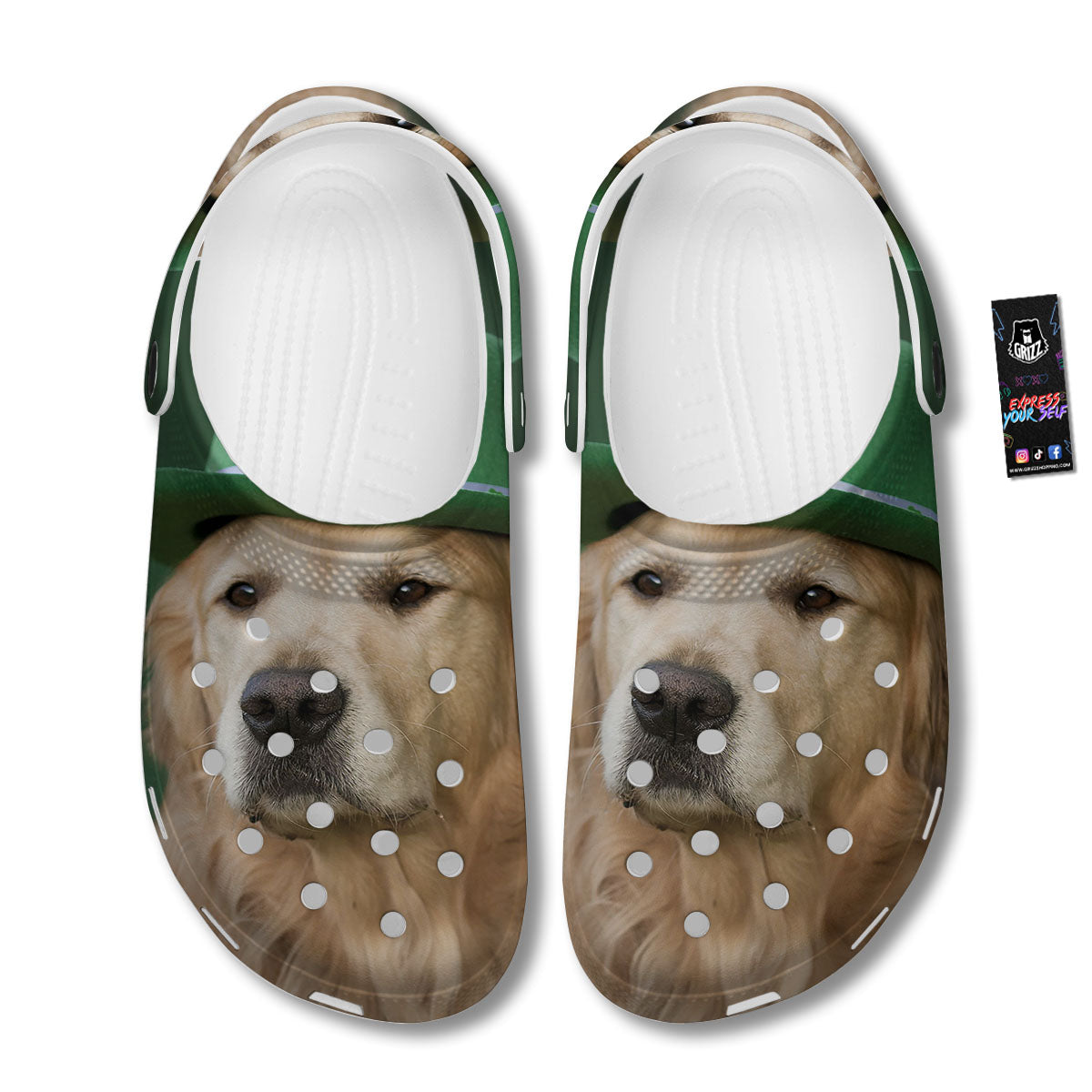 Golden Retriever Patrick's Day Print Clog-grizzshop