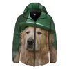 Golden Retriever Patrick's Day Print Down Jacket-grizzshop