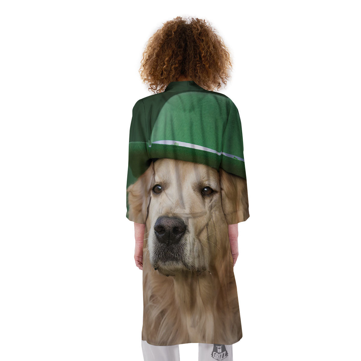 Golden Retriever Patrick's Day Print Kimono-grizzshop