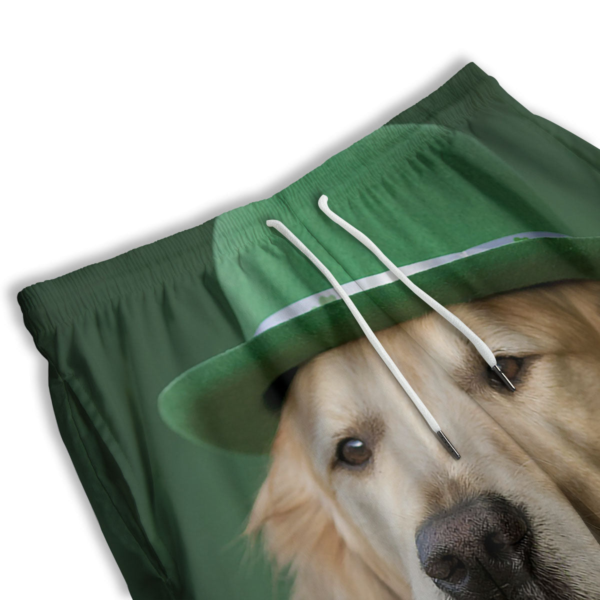 Golden Retriever Patrick's Day Print Men's Athletic Shorts