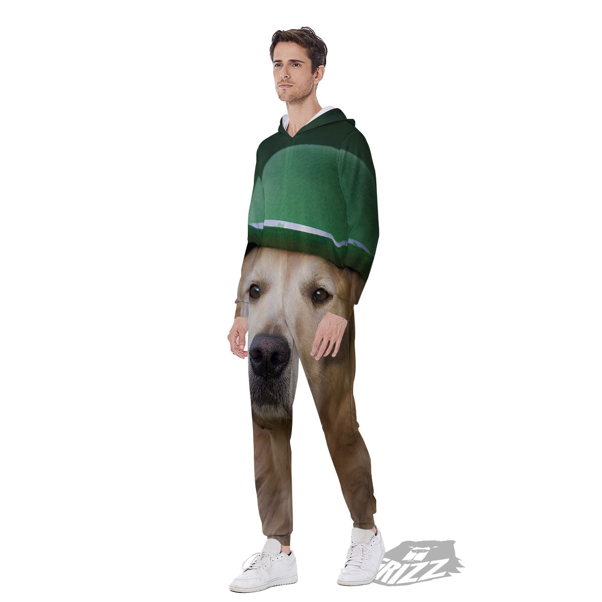 Golden Retriever Patrick's Day Print Men's Jumpsuit-grizzshop