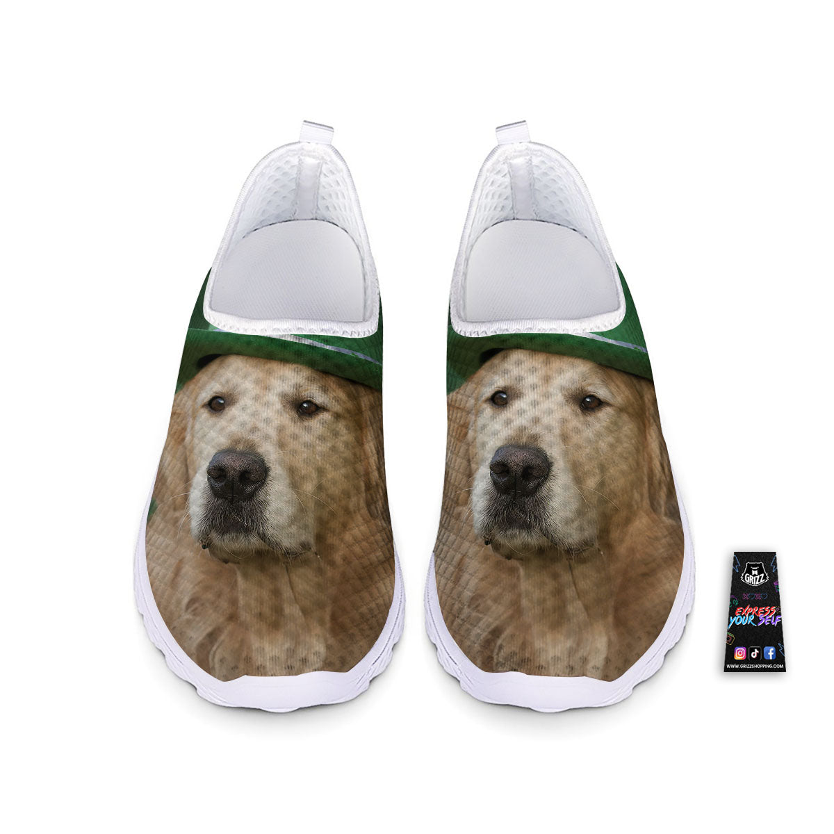 Golden Retriever Patrick's Day Print Nurse Shoes-grizzshop