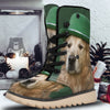 Golden Retriever Patrick's Day Print Snow Boots-grizzshop