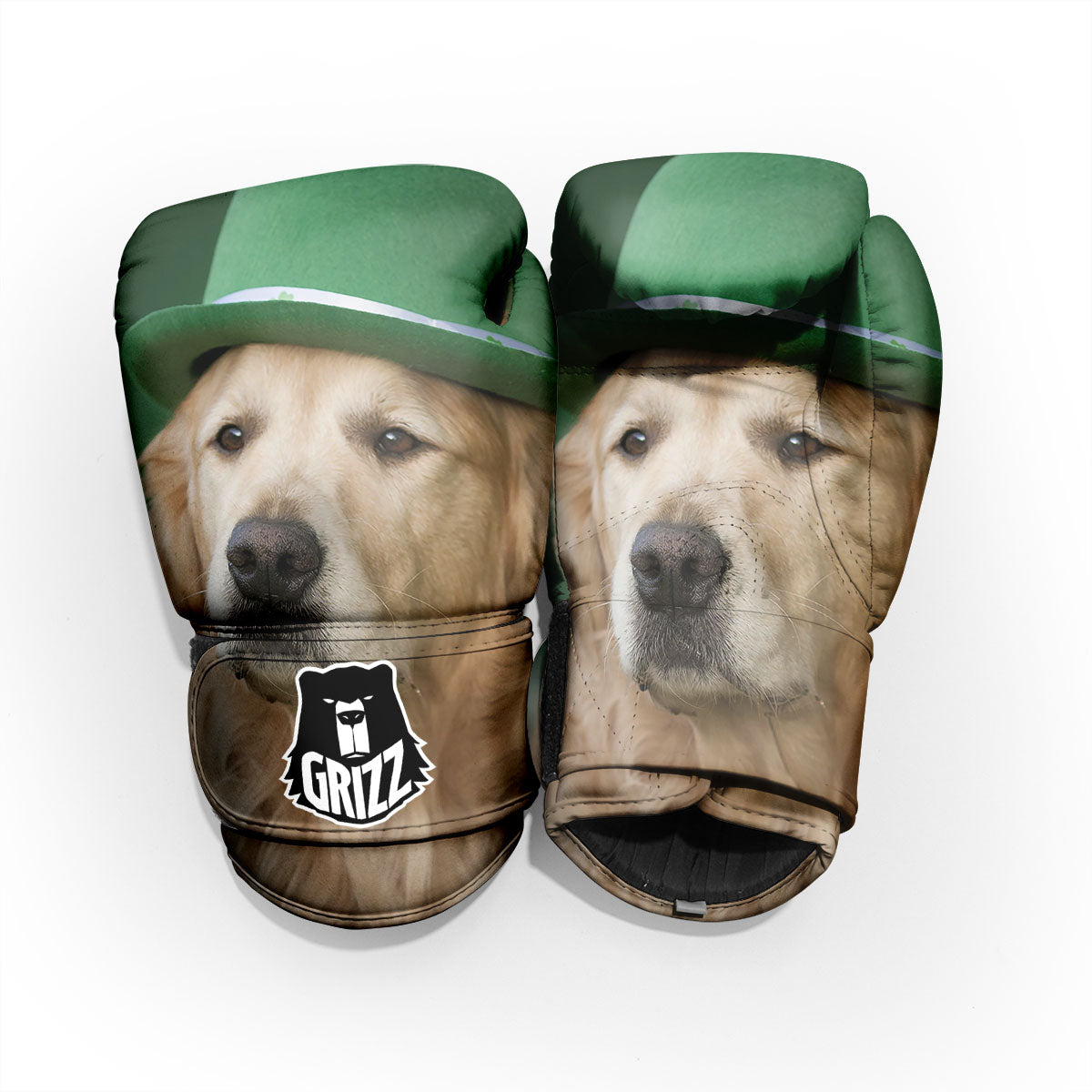 Golden Retriever Patrick's Day Print Pro Boxing Glove
